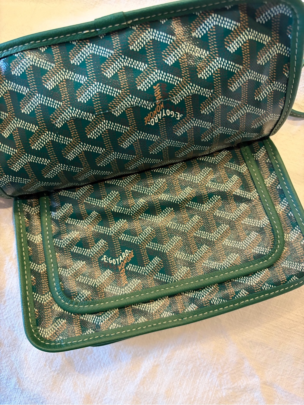 Goyard Teal Green Signature Chevron Crossbody Bag - Picture 2 of 9
